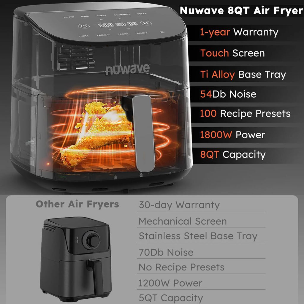 Black 8QT Digital Touchscreen Airfryer I797