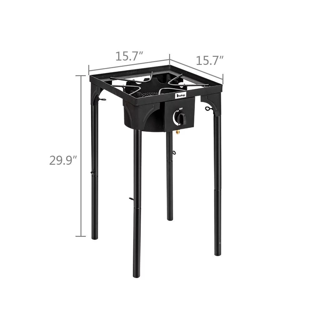 Portable Propane 75,000BTU Single Burner Outdoor Cooker Stove, Black O8702