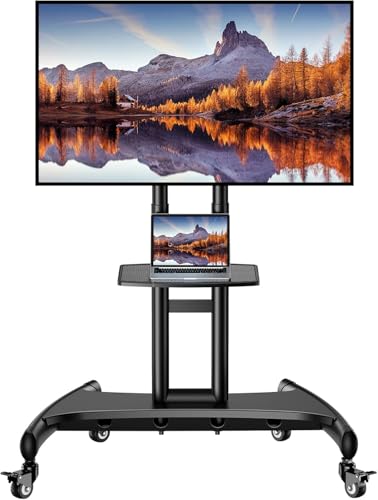 32-82 Inch Mobile TV Cart with Wheels S1290