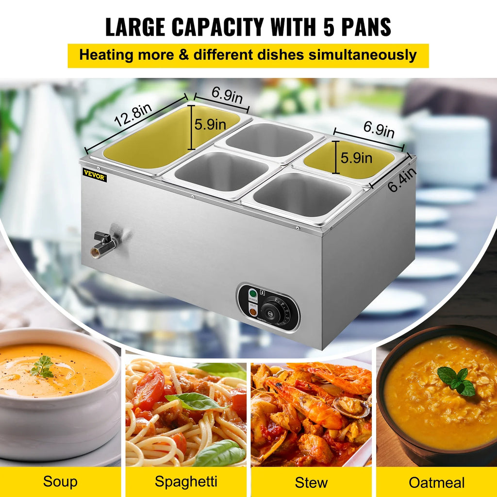 5-Pan Stainless Steel Electric Food Warmer Y435