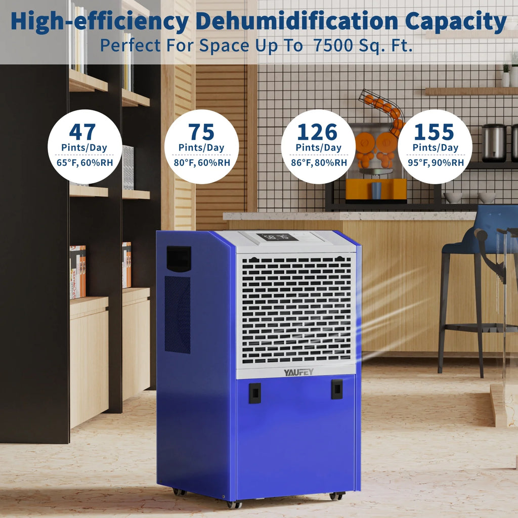155 Pint Commercial Dehumidifier with Drain Hose U962