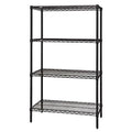 Black 4-Shelf Wire Shelving Starter Unit B636