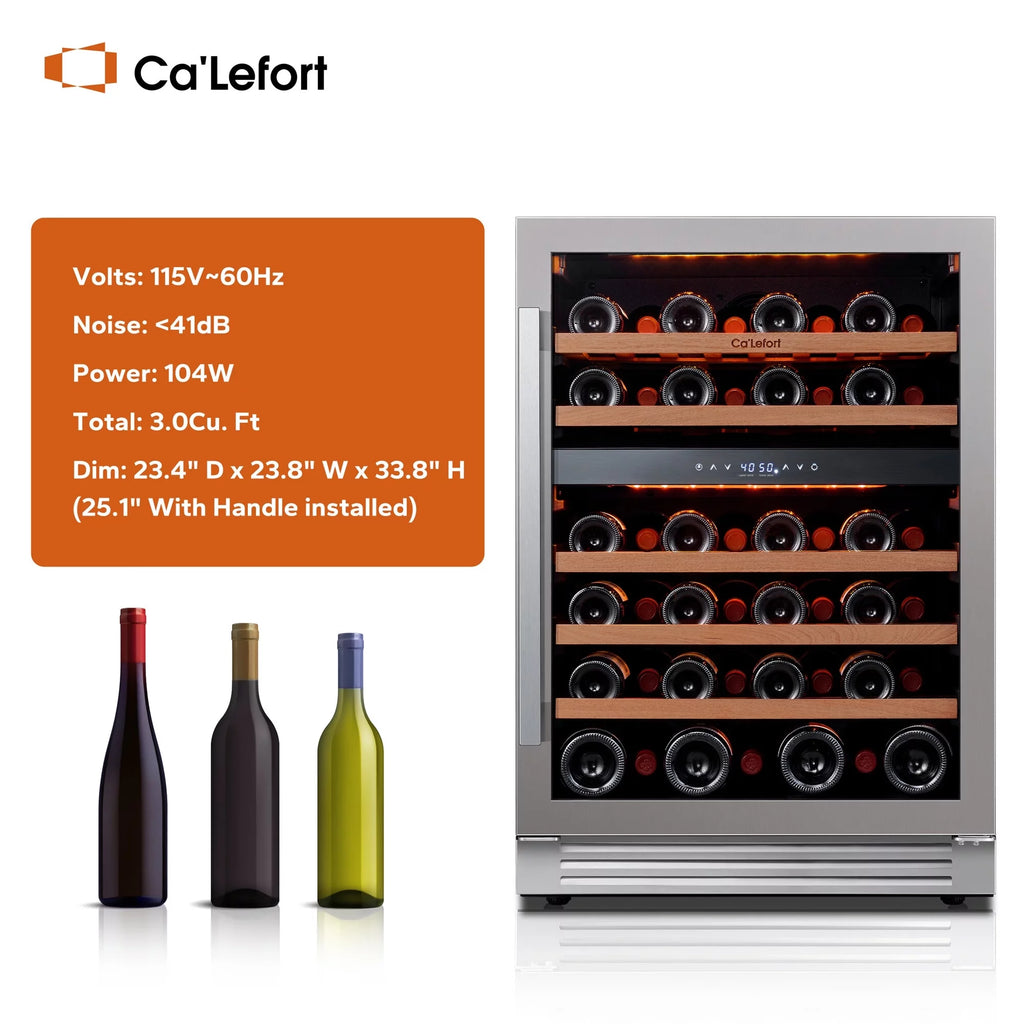 24 inch 46 Bottle Stainless Steel Wine Cooler Refrigerator H50663