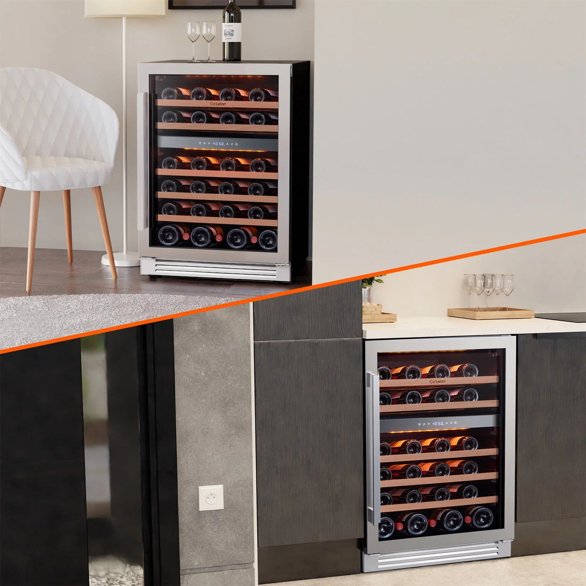 24 inch 46 Bottle Stainless Steel Wine Cooler Refrigerator H50663