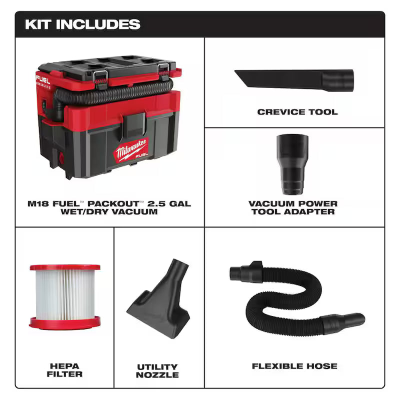 Cordless 2.5 Gal. Wet/Dry Vacuum with Automotive Kit W596