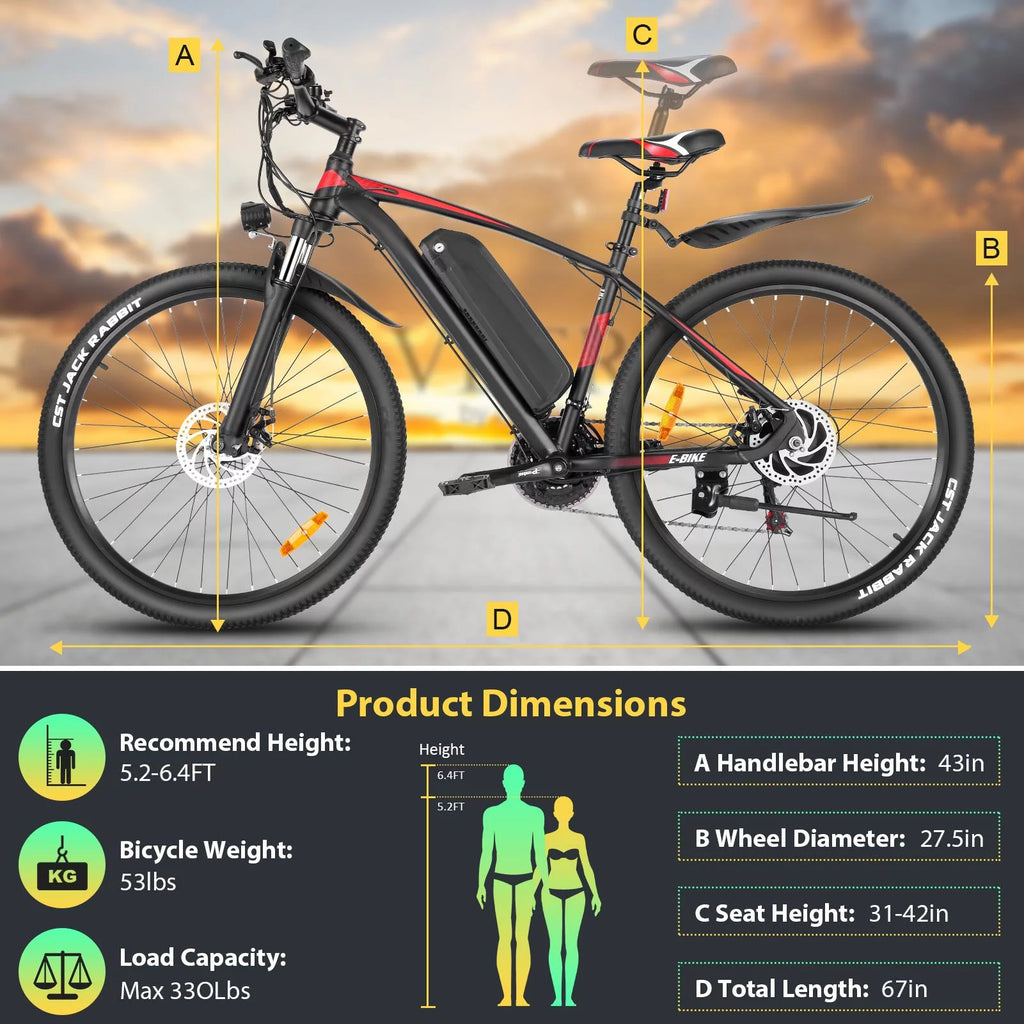 500W 21-Speed 27.5" Electric Mountain Bike L860543
