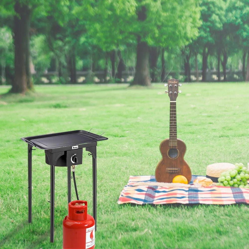 Portable Propane 75,000BTU Single Burner Outdoor Cooker Stove, Black O8702
