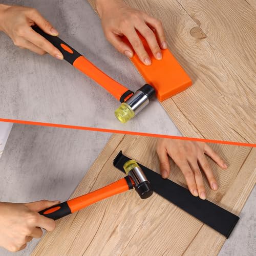 26 Pcs Wood Floor Installation Kit with Mallet, Knee Pads, Pull Bar, Tapping Block, Tape Measure and Spacers Q400