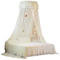White Dome Bed Canopy Fine Mesh Net Lace Curtain B397985
