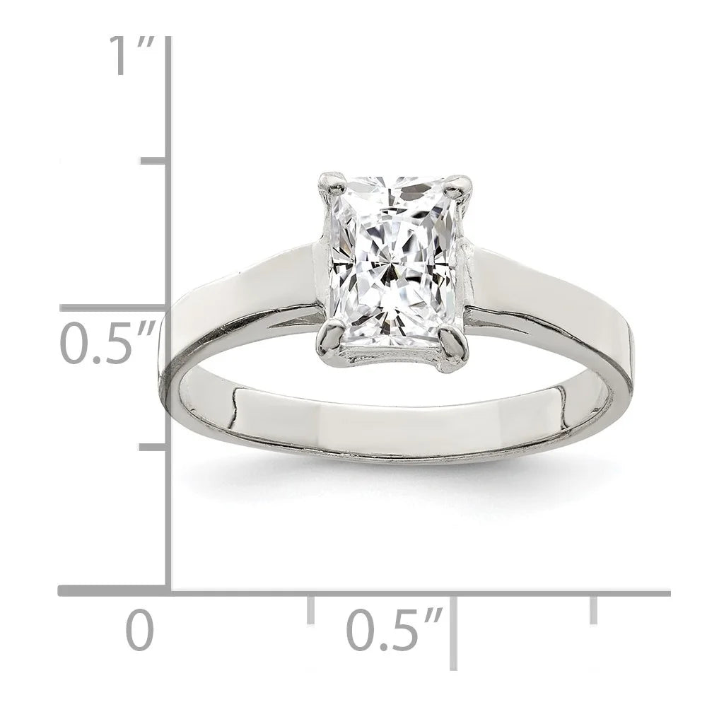 Emerald Cut Cubic Zirconia Engagement Ring Size 7 T5160
