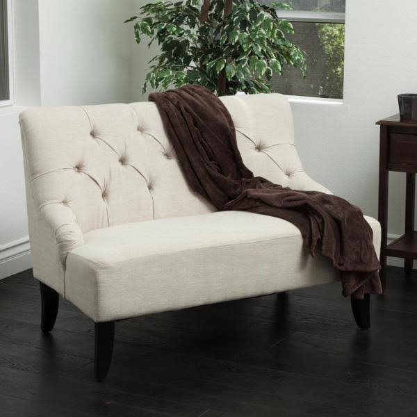 Light Beige Fabric Settee K15567
