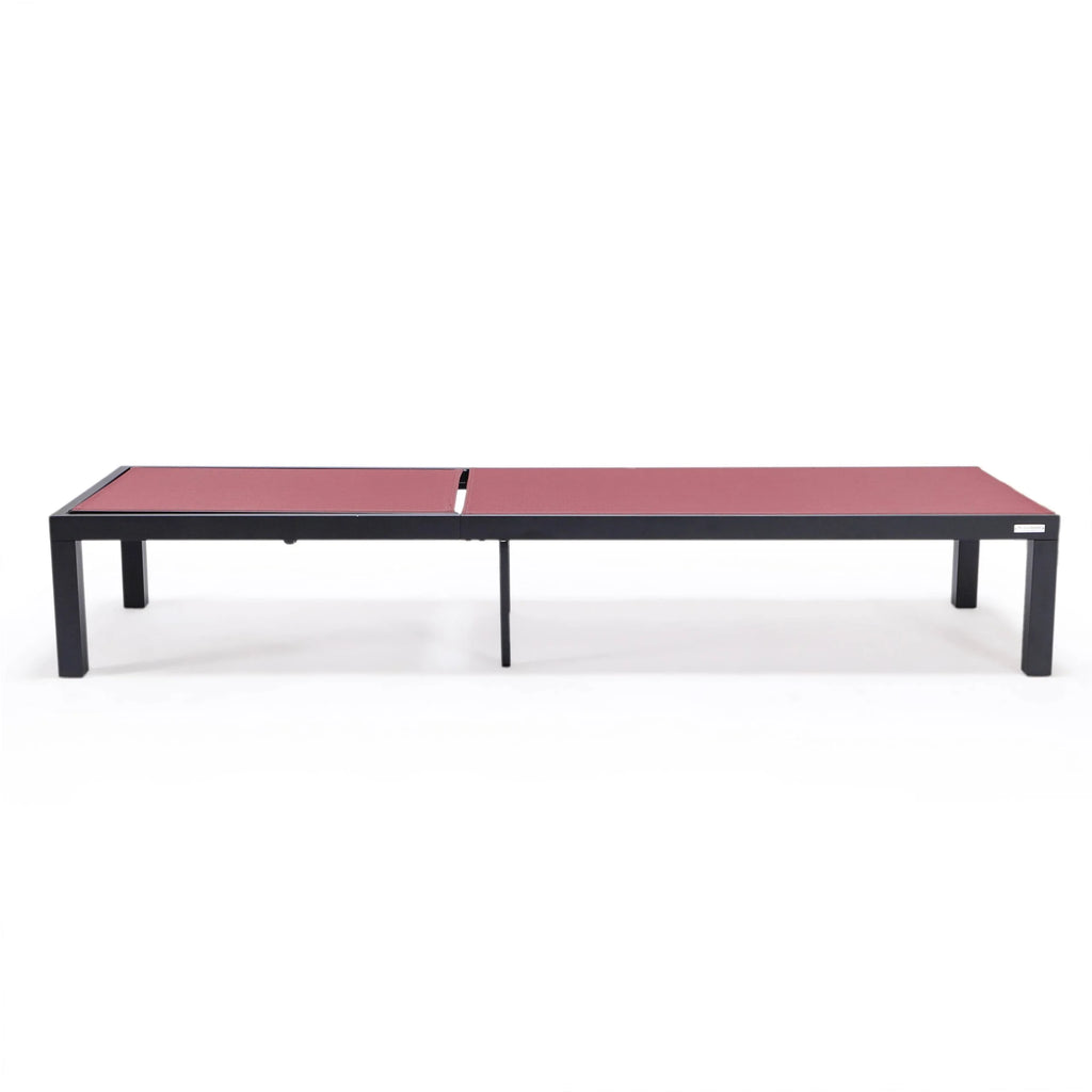 Black Powder Coated Aluminum Sling Chaise Lounge Chair Set of 2 O304198