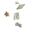 Brushed Nickel Rain Shower and Spout N431