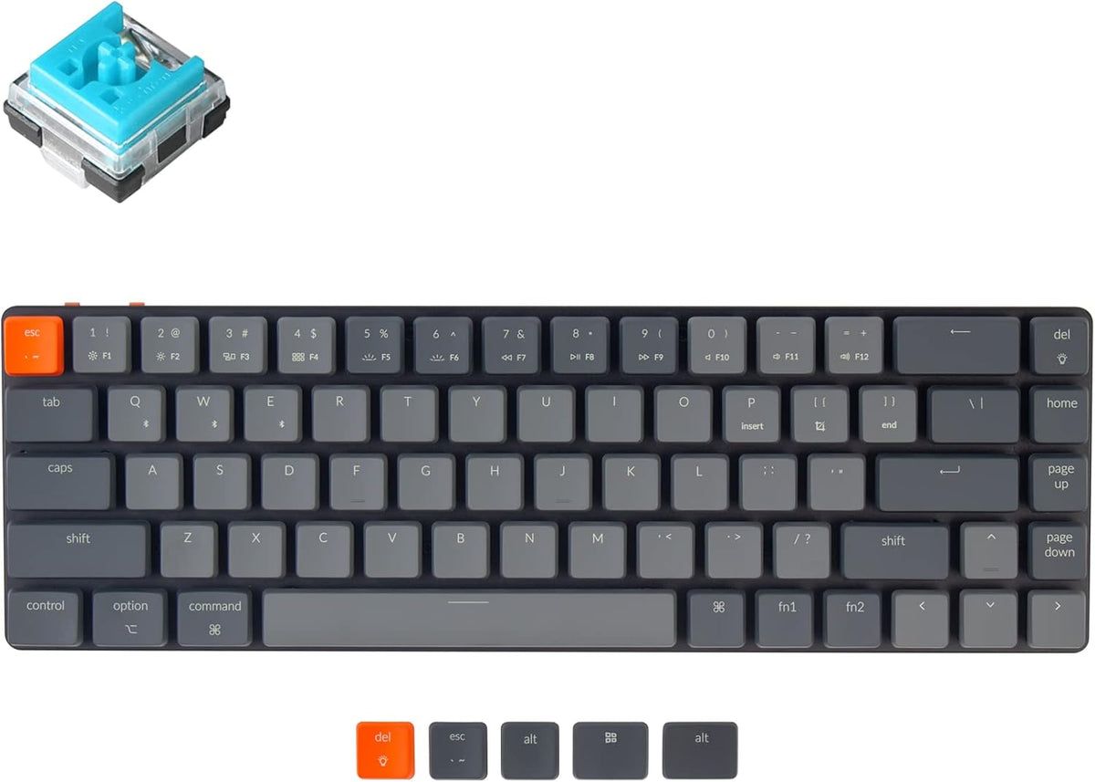 65% Layout Ultra-Slim Wireless Bluetooth Mechanical Keyboard with Low-Profile Optical Switch E438948