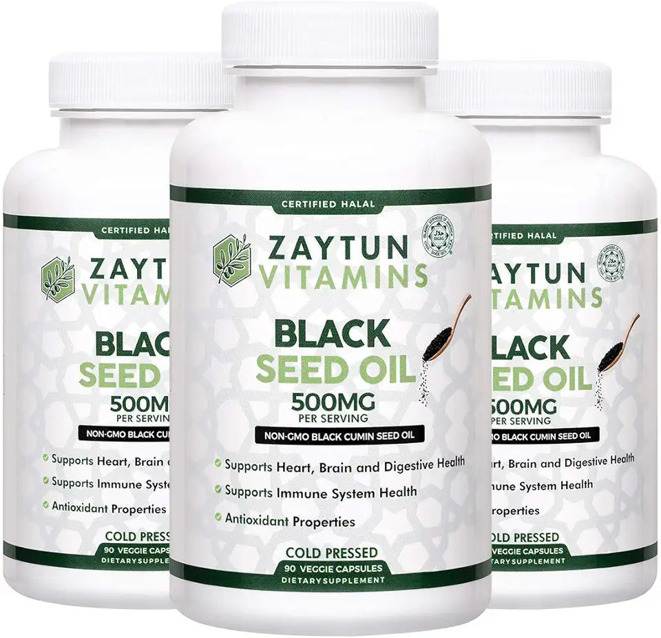 Black Seed Oil 3-Pack Cold-Pressed Nigella Sativa Non-GMO D64442
