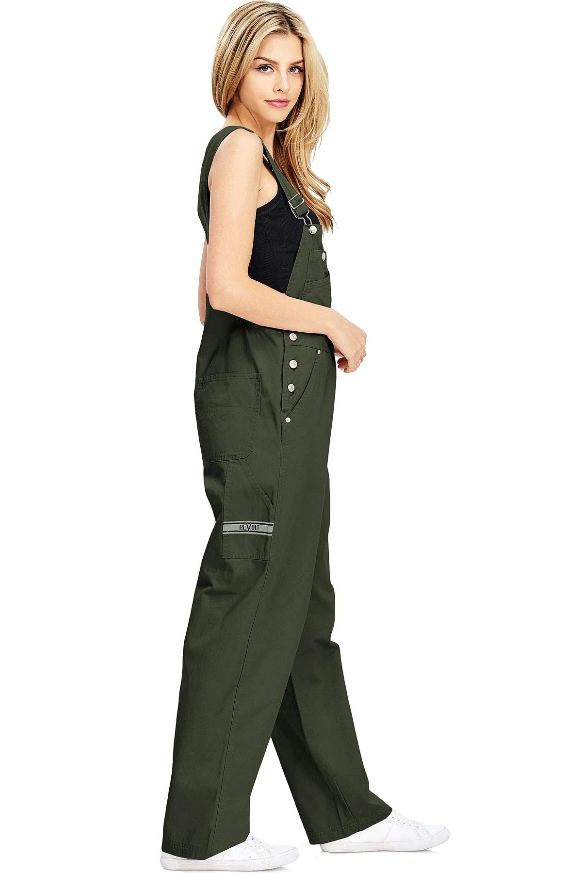 Baggy Straight Leg Twill Overalls M83415