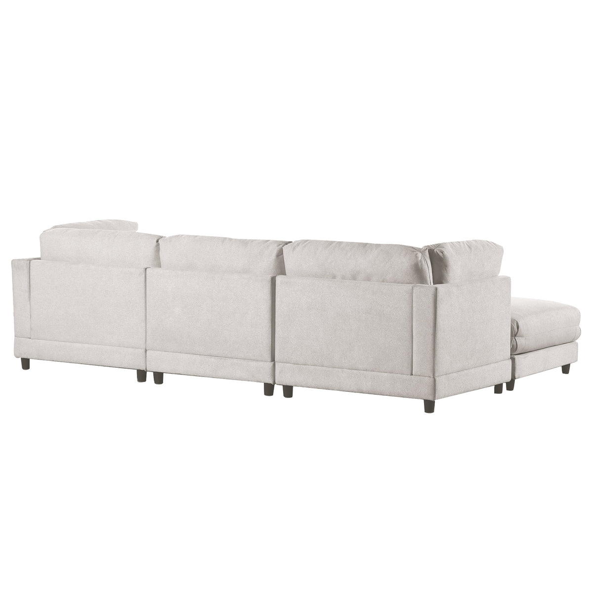 2 Pieces L Shaped Sectional Sofa Set with Ottomans and Waist Pillows F406