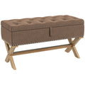 Upholstered Bench with Wood Legs J16002