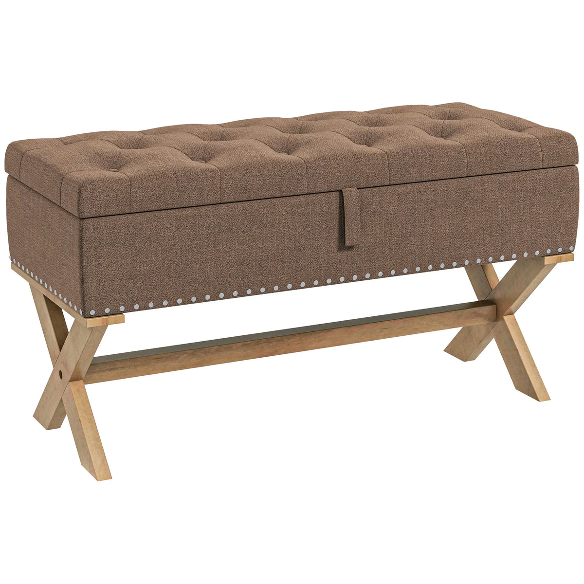 Upholstered Bench with Wood Legs J16002