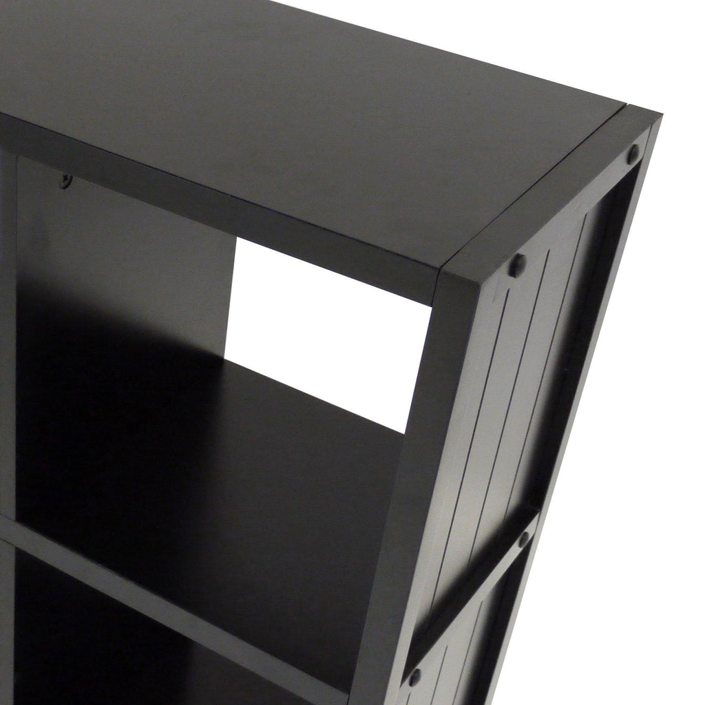5-Pc Wainscoting Panel Shelf 4 x 2 Cube with 4 Foldable Baskets D414258