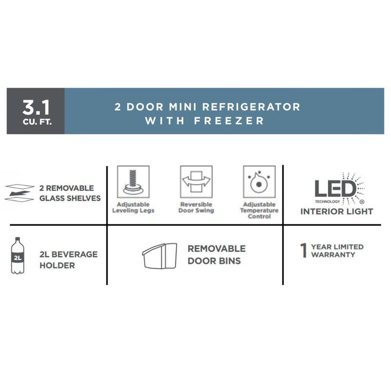 2-Door Mini Refrigerator with Freezer I83600