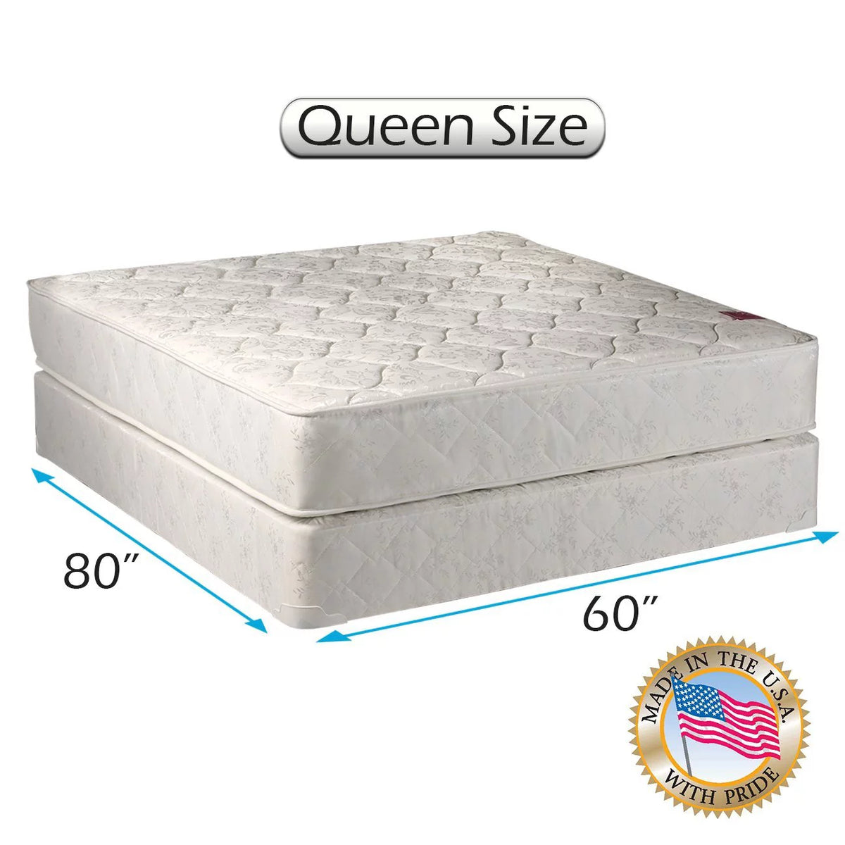 Queen Two-Sided Mattress Set with Bed Frame S5501