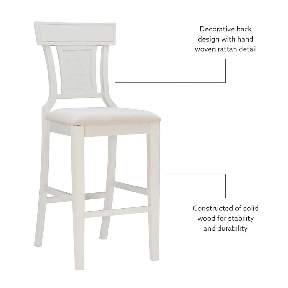 Wood Upholstered Seat Bar Stool F369025