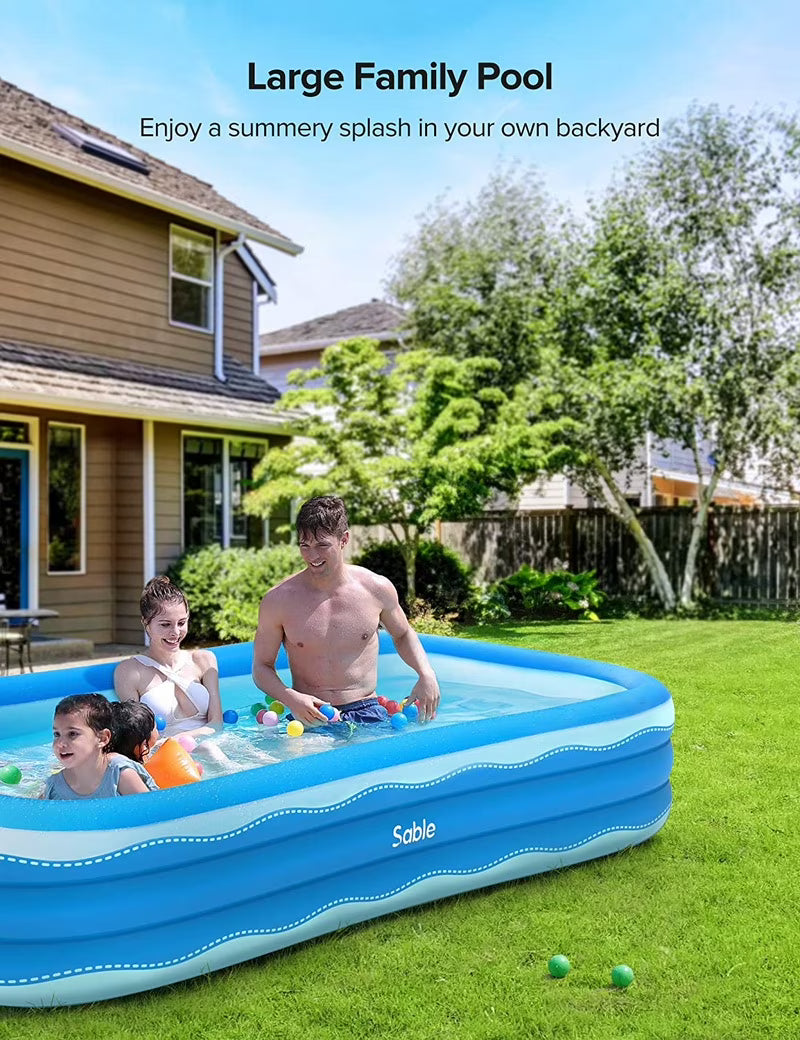 Inflatable Rectangular Swimming Pool 118" x 72" x 22" K2378