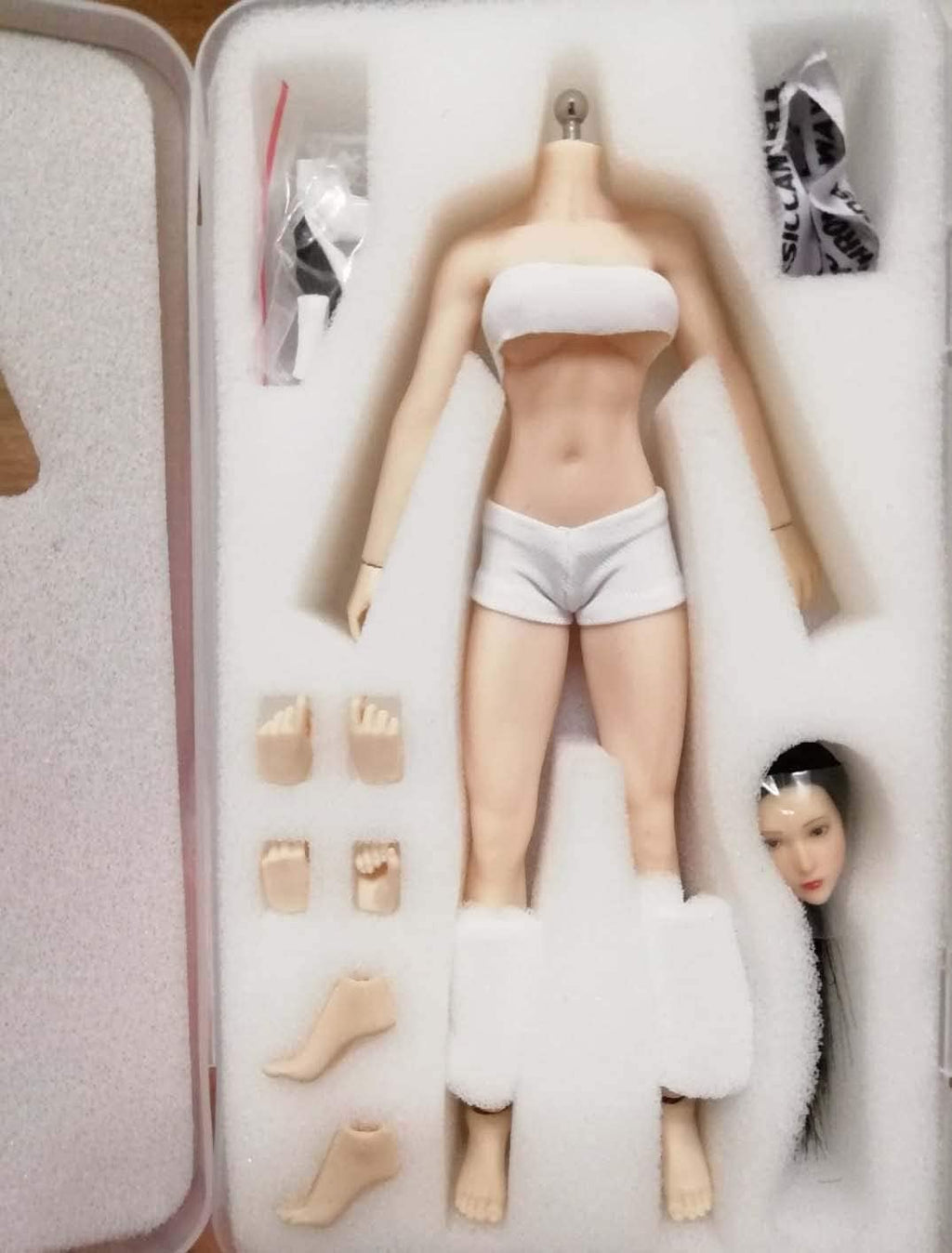1/12th Scale Super-Flexible Female Seamless Body Dolls Full Set (T01B Suntan Skin 6inches Female Action Figure) Q54035