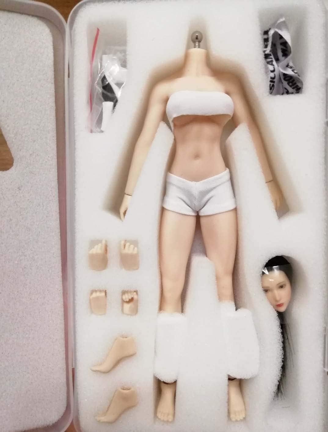 1/12th Scale Super-Flexible Female Seamless Body Dolls Full Set (T01B Suntan Skin 6inches Female Action Figure) Q54035
