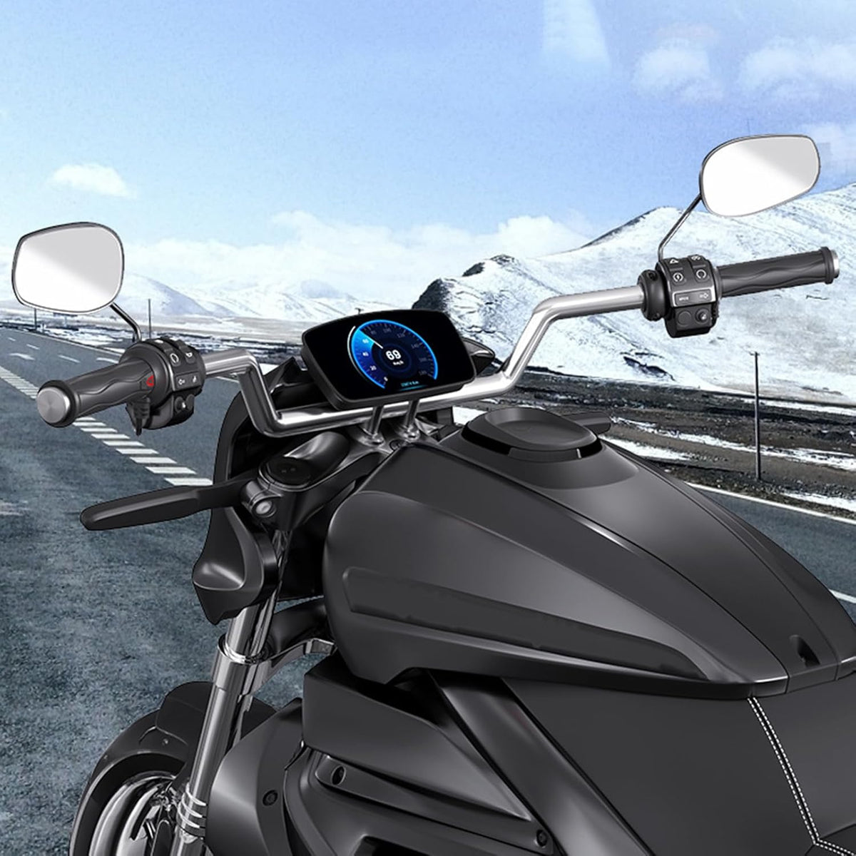 Electric Heated Motorcycle Handlebar Grips 5 Gear Temperature Waterproof V447