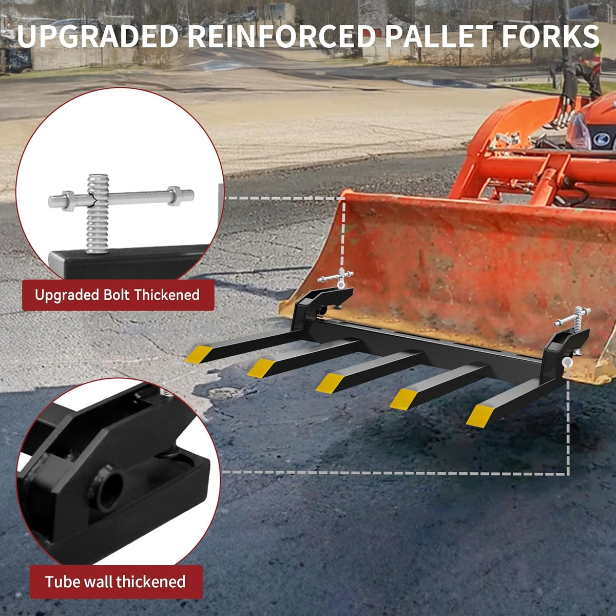 Heavy Duty Clamp on Pallet Forks for 48'' Bucket P304