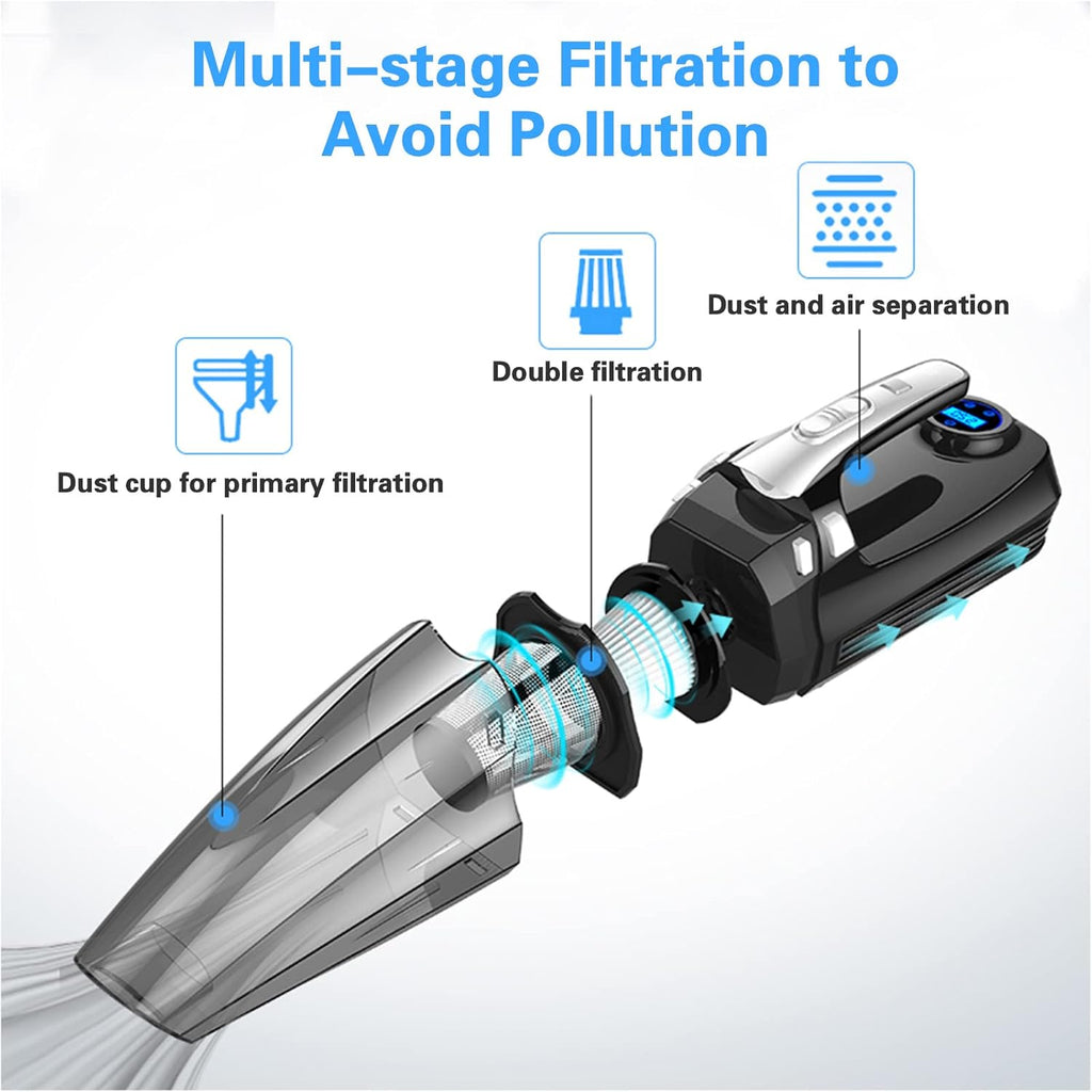 4-in-1 Cordless Handheld Car Vacuum with LED Light J435468