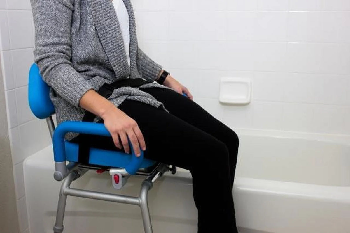 Sliding Transfer Bench with Swivel Seat Padded Bath Shower Chair A5006