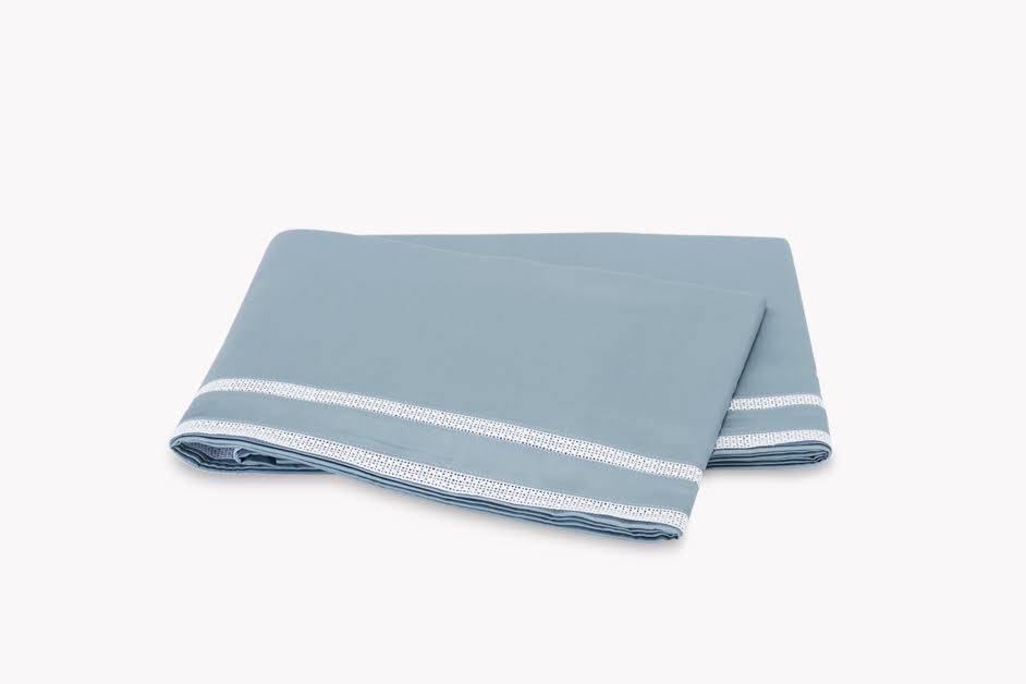 Hazy Blue Full/Queen Cotton Sateen Flat Sheet E121