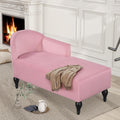 Velvet Upholstered Chaise Lounge Chair with Solid Wood Legs J330304
