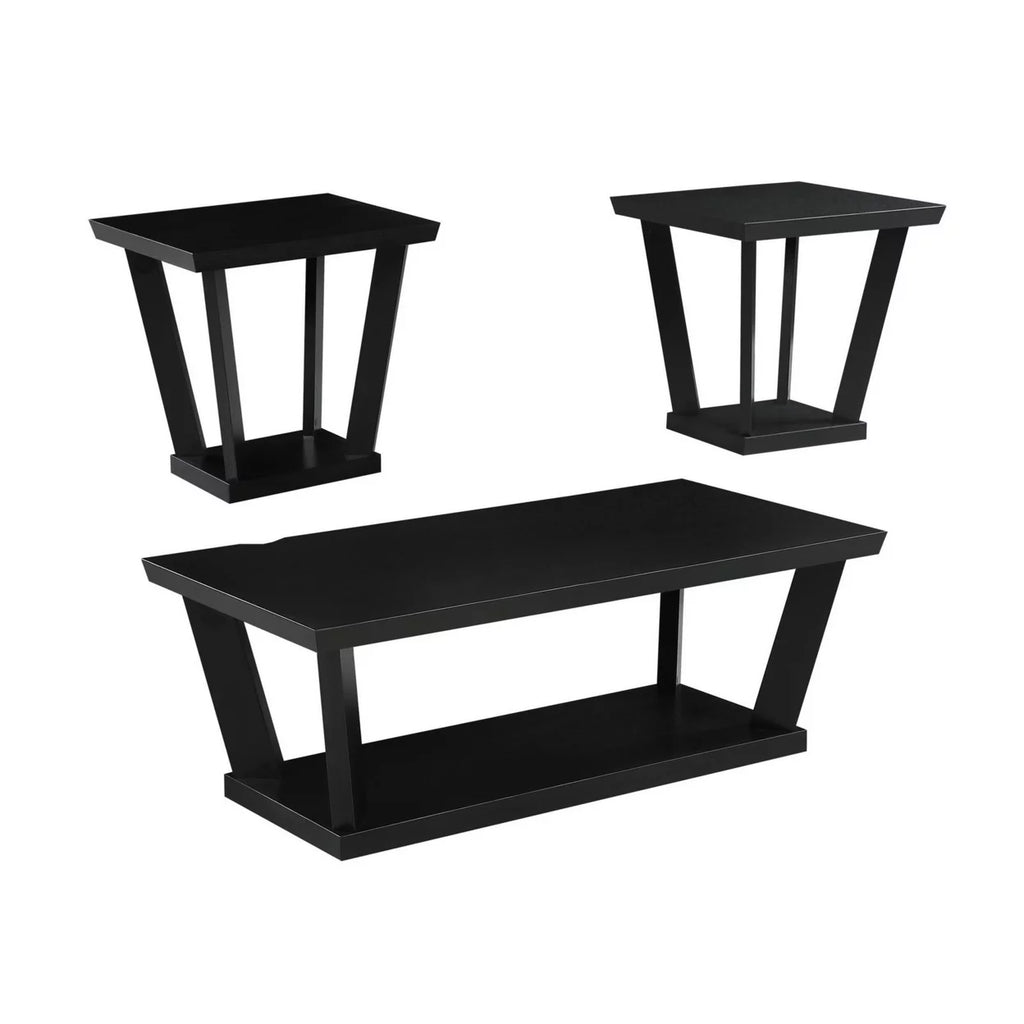 Black 3 Piece Coffee Table Set C1710
