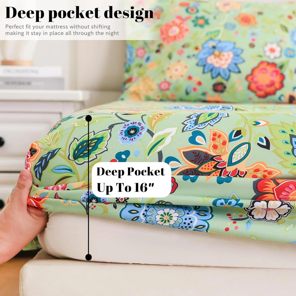 California King 4 Piece Microfiber Sheet Set with Deep Pocket T704
