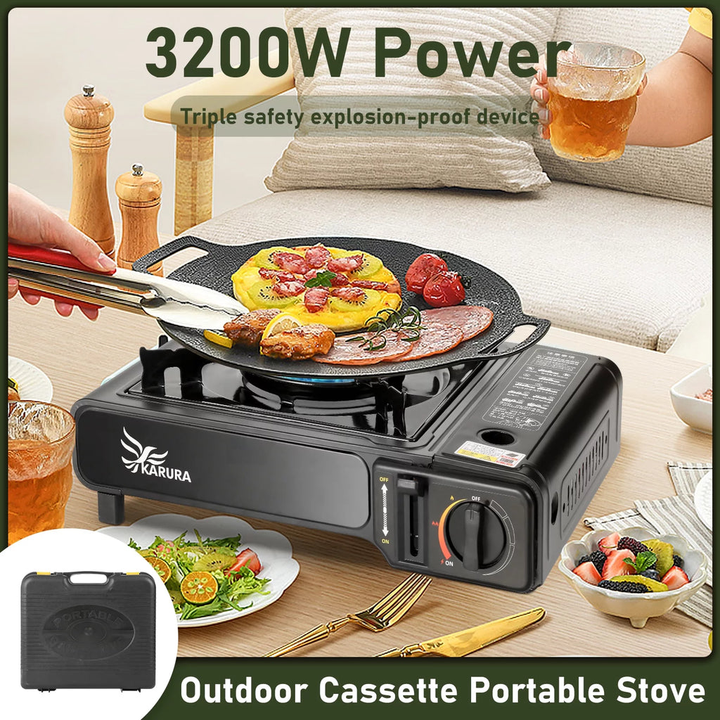 Portable Propane or Butane Camping Stove with Carrying Case P73895