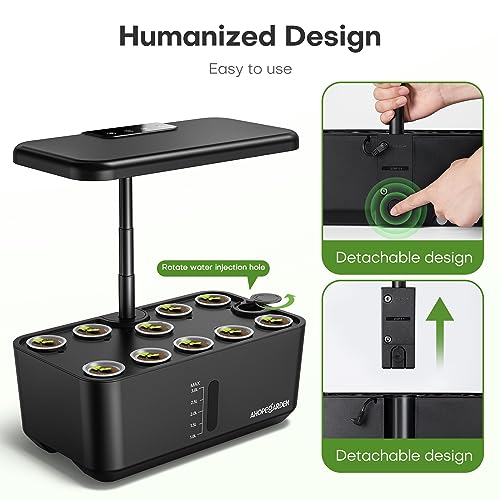 10 Pods Hydroponic Growing System with LED Grow Light, White T792670