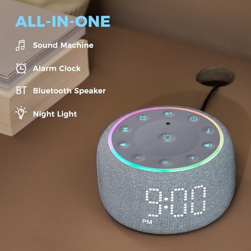 White Noise Machine Alarm Clock with Bluetooth Speaker R36780