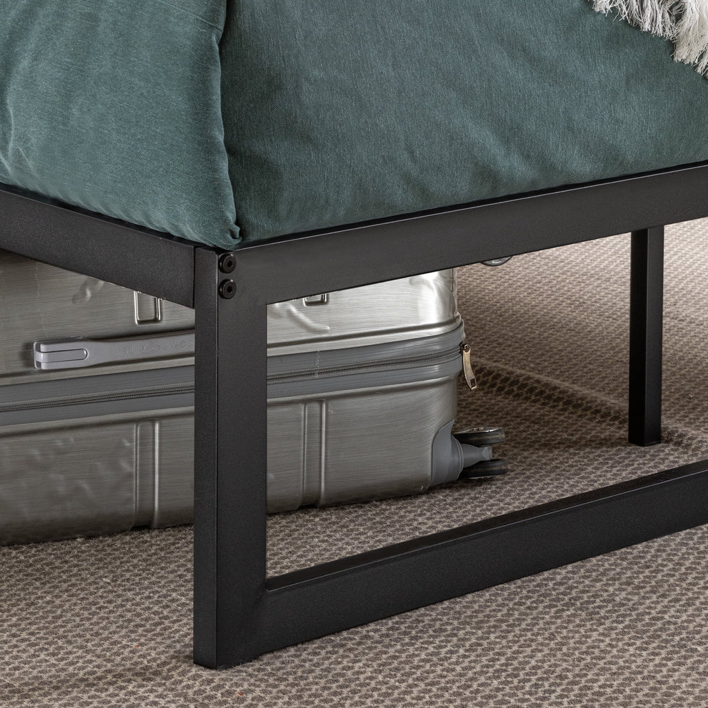 14" Metal Platform Bed Frame with Steel Slat Support, Twin H966