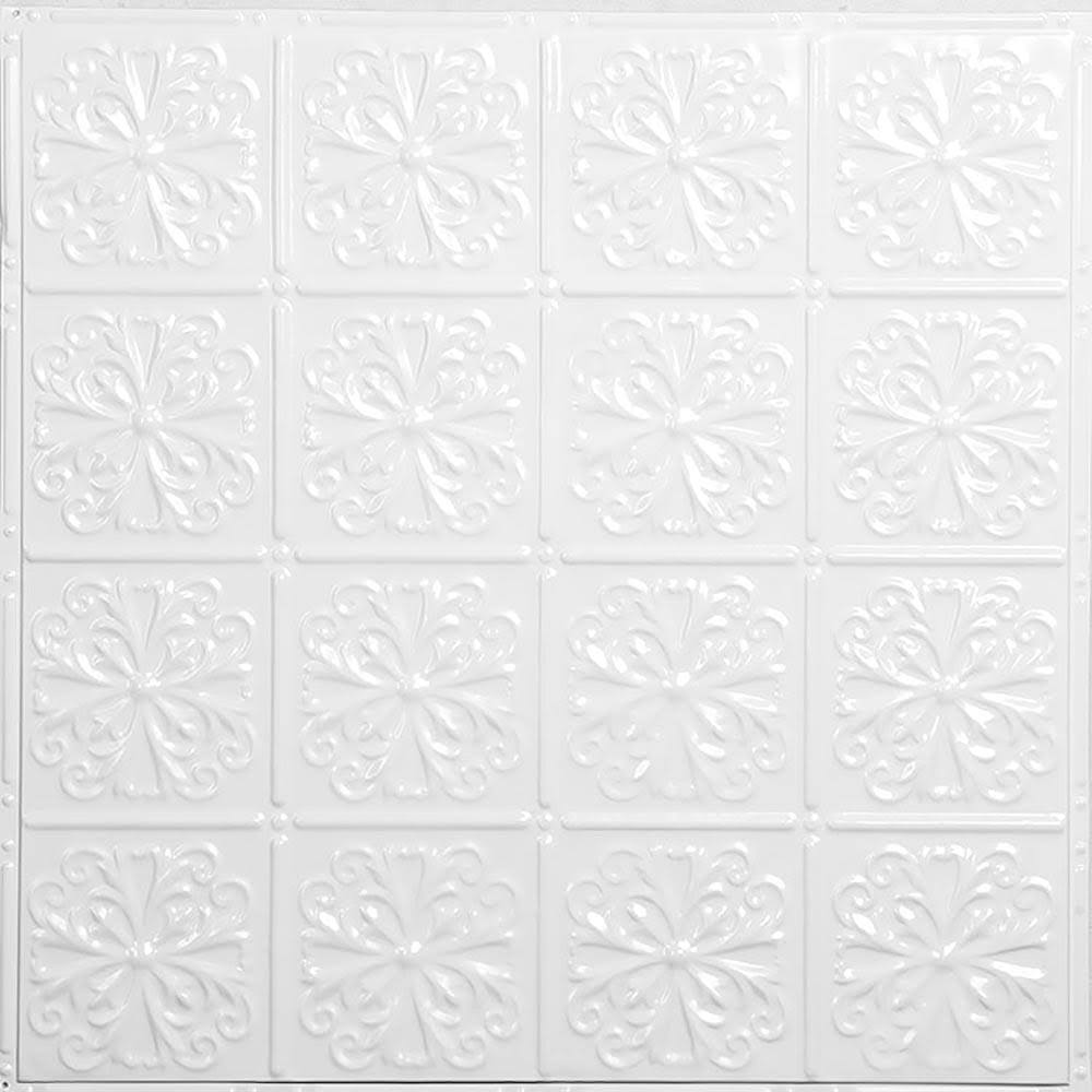 24-in x 24-in Bright White Satin Backsplash Panels S708745