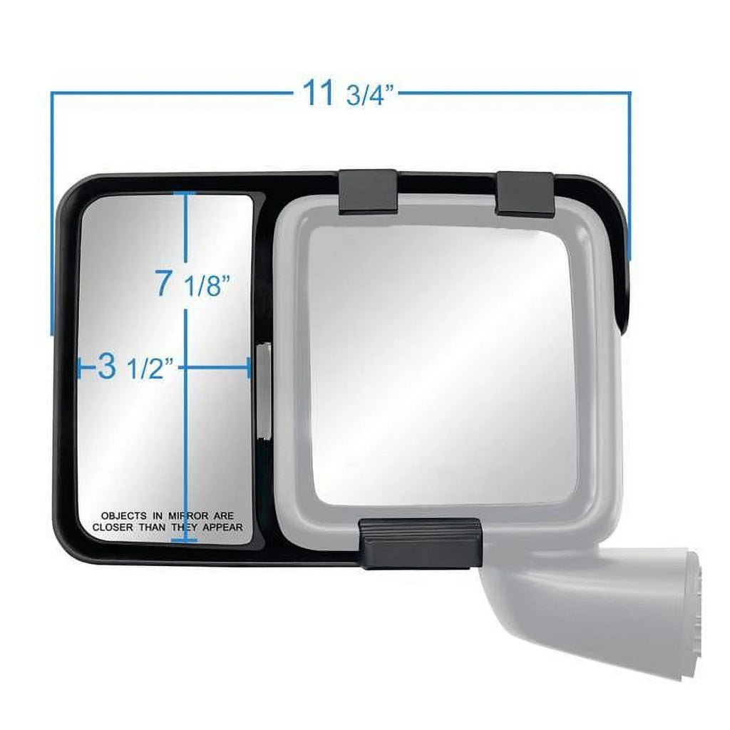 Snap & Zap Custom Fit Towing Mirror Pair for Jeep Wrangler, Gladiator Y491