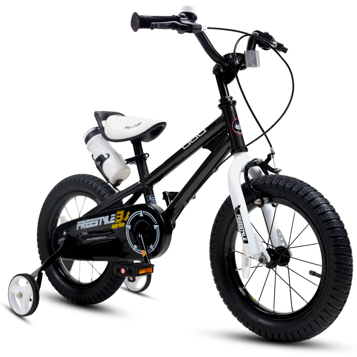 16 In Black Kids Bike with Training Wheels B4210