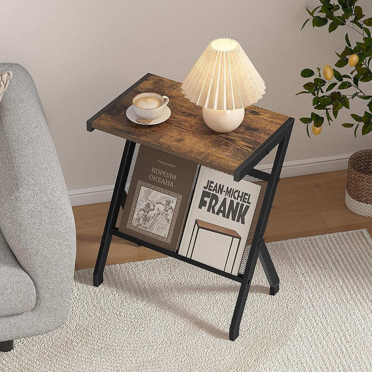 3-Tier Narrow Side Table with Charging Station I6161