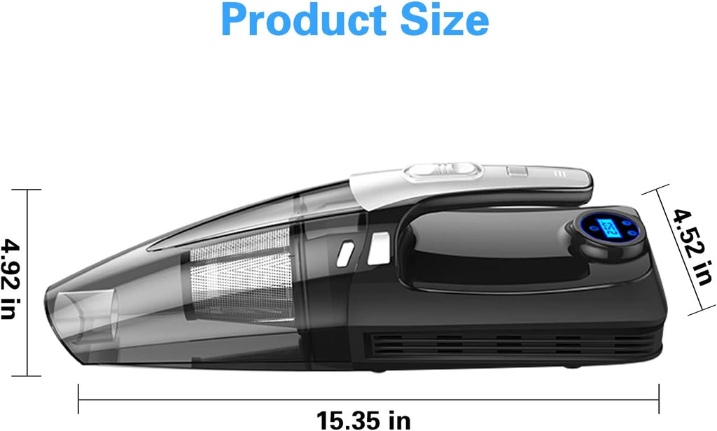 4-in-1 Cordless Handheld Car Vacuum with LED Light J435468
