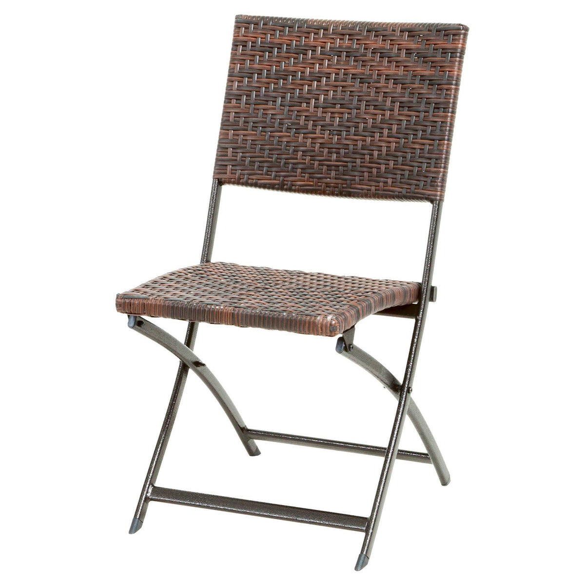 Set of 2 Wicker Patio Folding Chairs Brown C19640