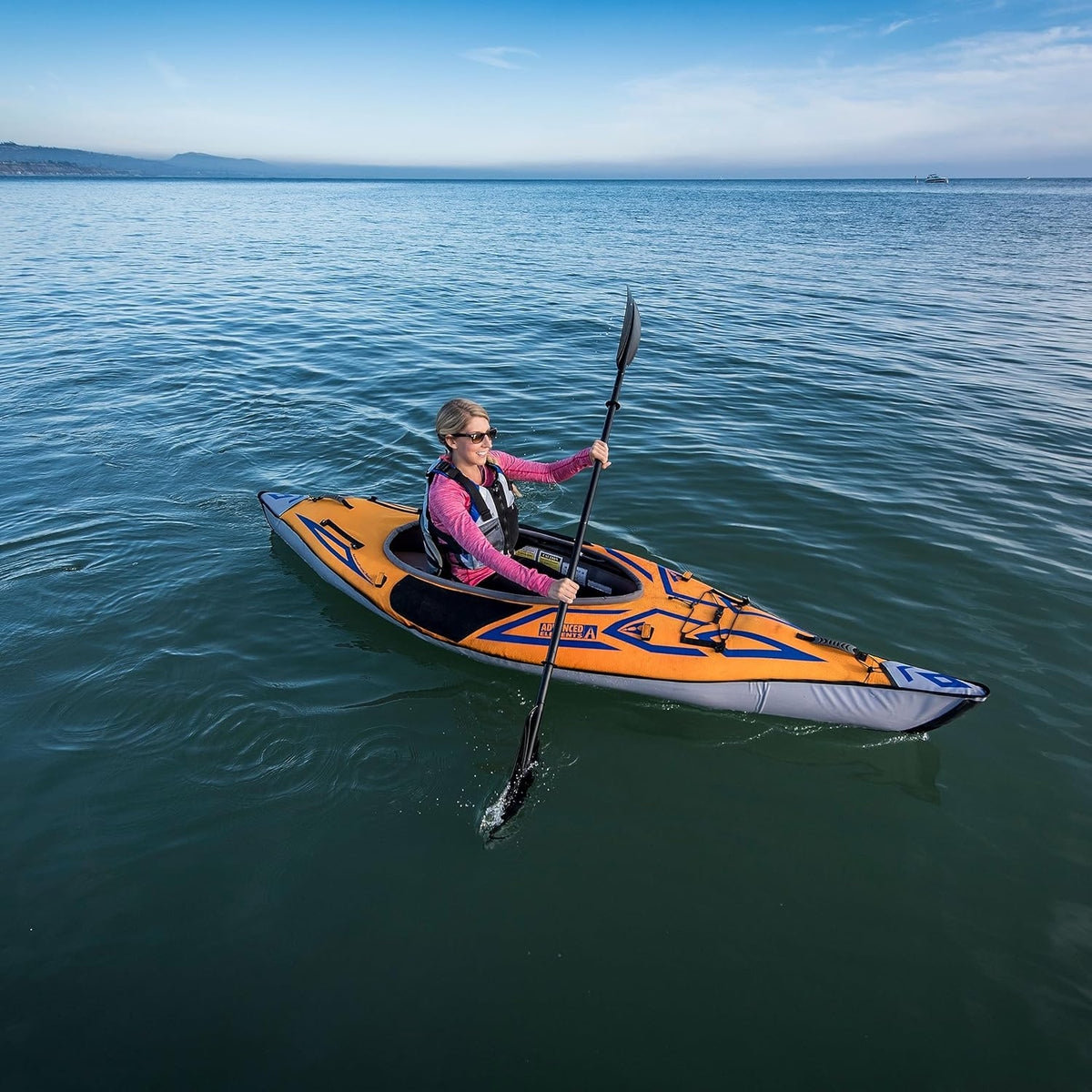 Orange Inflatable Kayak 10'5" 26 lbs with Bag and Pump H4603