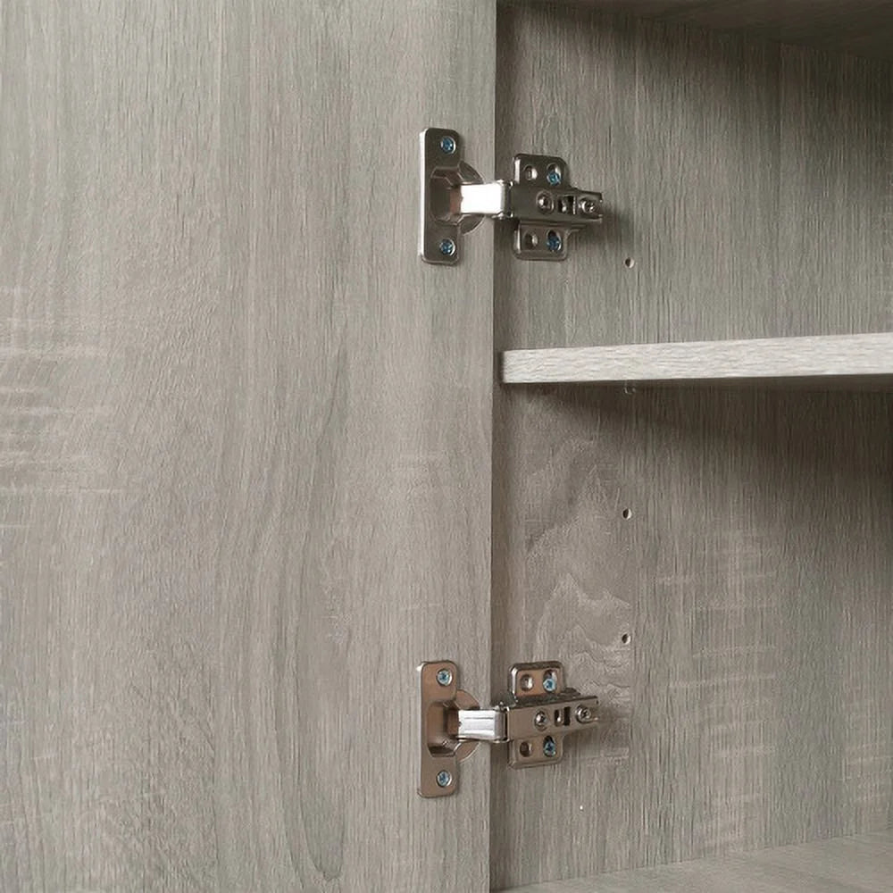 72" Kitchen Buffet with Hutch, Gray Wood Grain D205550